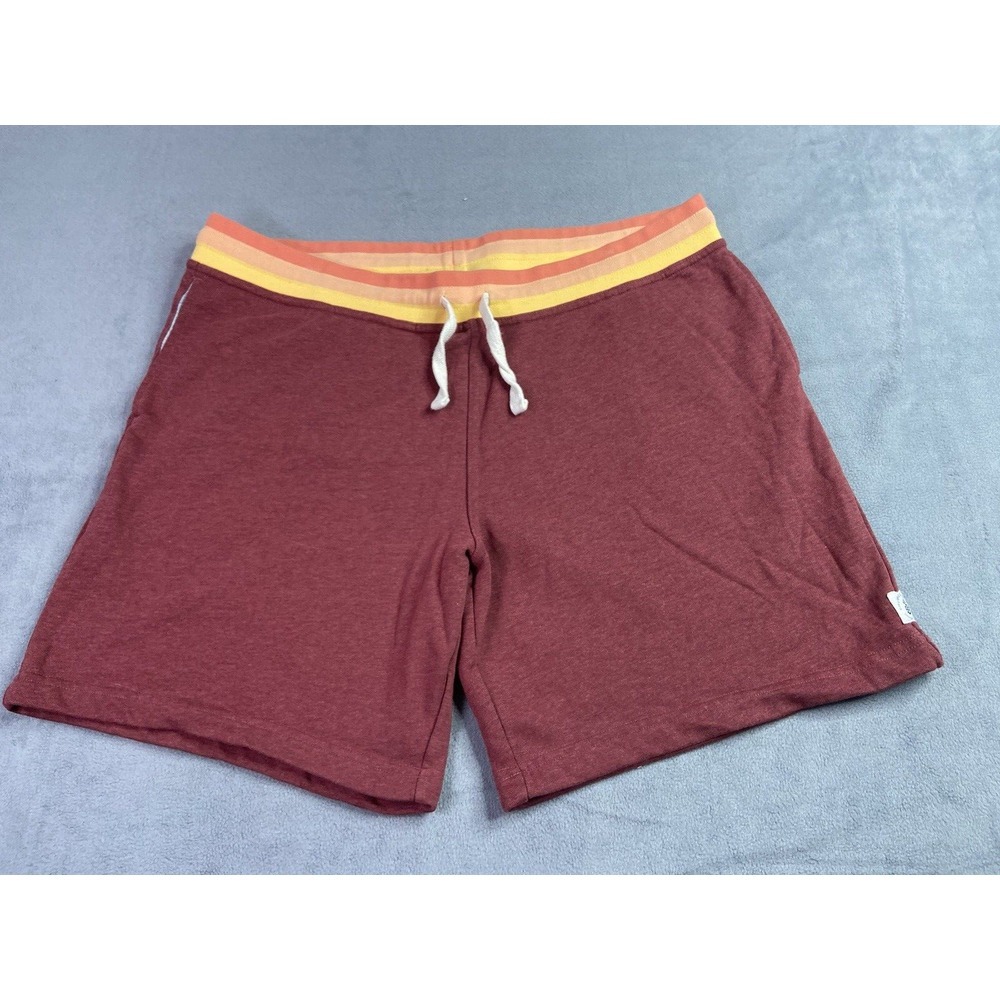 Chubbies Shorts Men 2XL Red‎ Terry Stripe Waist Gym Sweats Knit Athleisure 5.5"